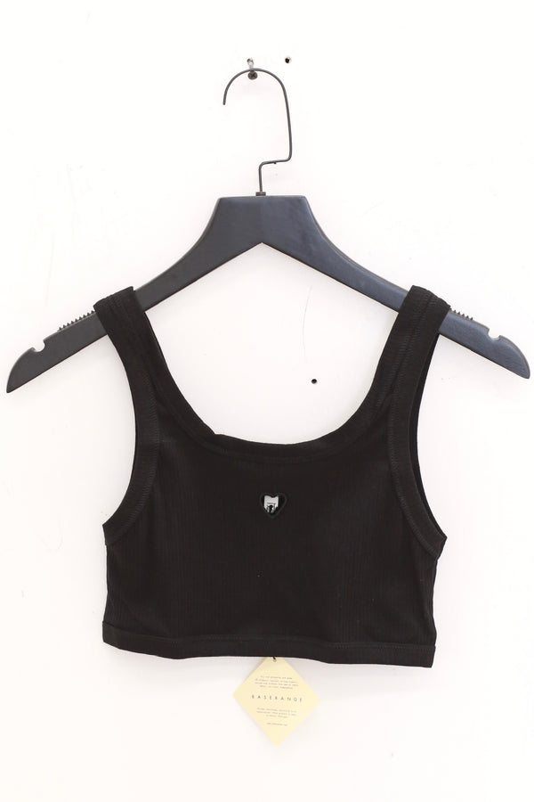 BASERANGE 25 Spring/Summer French organic cotton heart-shaped corset vest BAS-BRHE-RB-000-Black